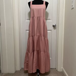 COPY - NEW The Drop Britt Tiered Maxi Tent Dress Rosette Light Mauve Pink Large…